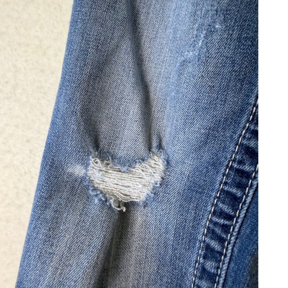 Miss Me Mid-Rise Skinny Jeans 26 Medium Wash Distressed Ripped Frayed Hem Denim - Picture 9 of 12